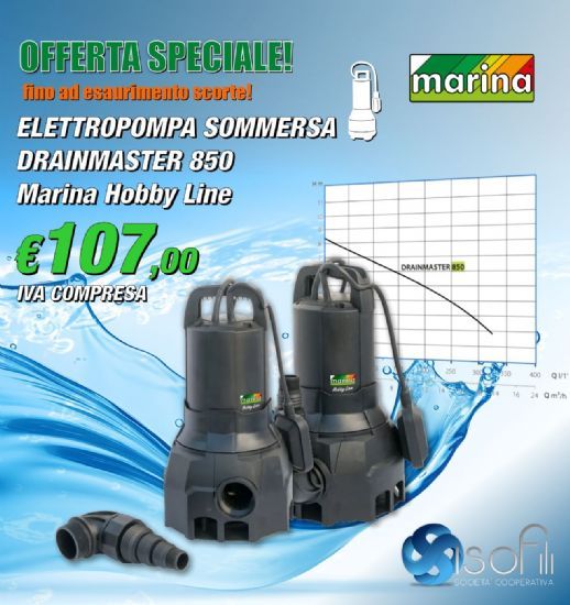 Offerta Speciale Elettropompa Sommersa DRAINMASTER 850 - Marina Hobby Line